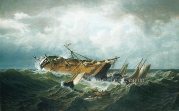 Naufragio frente a Nantucket barco paisaje marino William Bradford Pinturas al óleo